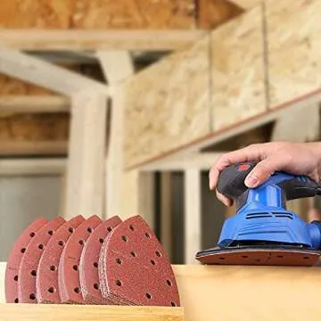 60PCS Sanding Sheets, Hook and Loop Mouse Sander Pads Sander Paper for Multi-Sanders,10Pcs Each Asso...