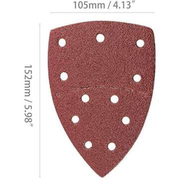 60PCS Sanding Sheets, Hook and Loop Mouse Sander Pads Sander Paper for Multi-Sanders,10Pcs Each Assorted 40/60/80/120/180/240 Grits, Including All grit Grades, Coarse to Fine