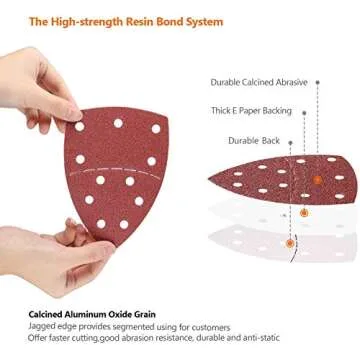 60PCS Sanding Sheets, Hook and Loop Mouse Sander Pads Sander Paper for Multi-Sanders,10Pcs Each Assorted 40/60/80/120/180/240 Grits, Including All grit Grades, Coarse to Fine