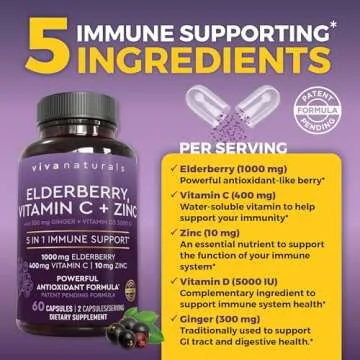 Viva Naturals Elderberry with Zinc, Vitamin C & D