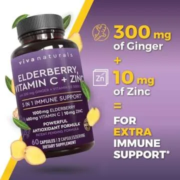 Viva Naturals Elderberry with Zinc, Vitamin C & D