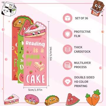 36 PCS Bookmark, Bookmarks for Kids, Book Marks for Reading, Bookmarks for Book Lovers, Book Marks for Reading Kids, Cute Bookmarks, Kids Bookmarks, Easter Gifts for Kids Girls Teens 3-5-6-8-12