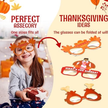 JOYIN 24 Pcs Thanksgiving Turkey Eyeglasses for Fun Celebrations