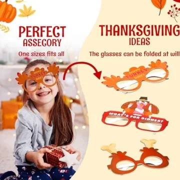 JOYIN 24 Pcs Thanksgiving Turkey Eyeglasses for Fun Celebrations