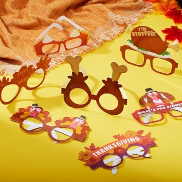JOYIN 24 Pcs Thanksgiving Turkey Eyeglasses for Fun Celebrations