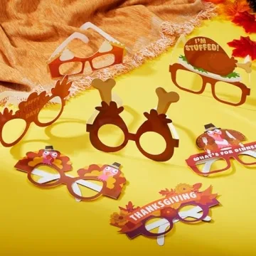 JOYIN 24 Pcs Thanksgiving Turkey Eyeglasses for Fun Celebrations
