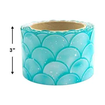 Ombre Turquoise Scallops Bulletin Board Borders for Classroom Trim Back to School Decoration 36 Feet