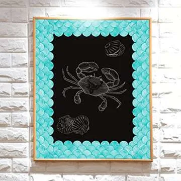 Ombre Turquoise Scallops Bulletin Board Borders for Classroom Trim Back to School Decoration 36 Feet