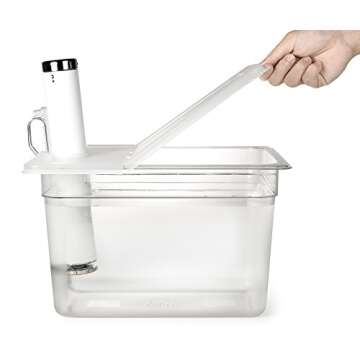 EVERIE Sous Vide Container 12 Quart with Collapsible Hinged Lid Compatible with Breville Joule Sous ...