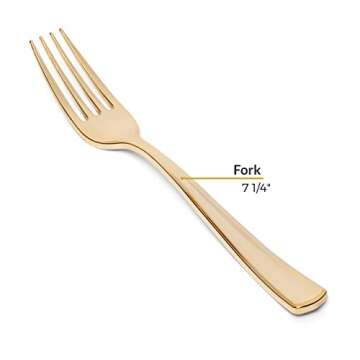 Perfect Settings Gold Plastic Forks Set for Elegant Events