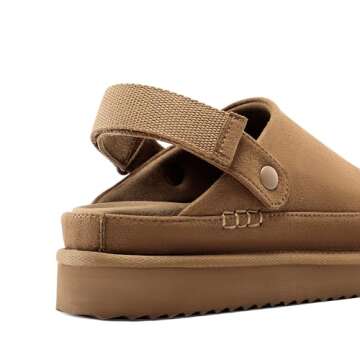 DREAM PAIRS Women's Clog Slippers Women's Platform Clogs for Women Mules Slip on Shoes Adjustable,Size 7.5,Chestnut,DWUMMU2503