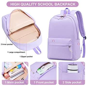 School Backpack for Teen Girls Kids Bookbags Elementary Middle School Laptop Bags Women Travel Daypa...