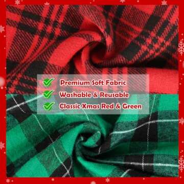 HRX Package Big Fabric Christmas Gift Bags 20x15 15x12inch, 6pcs Cotton Gift Wrapping Sacks Cloth Po...