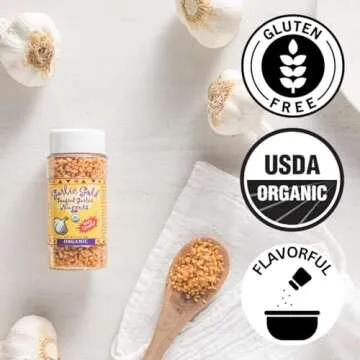 Garlic Gold Toasted Nuggets, Crunchy Roasted Garlic Seasoning, USDA Certified Organic Salad Topper, Keto Paleo Friendly (2.1 Ounces, 2 Pack)