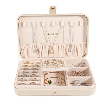 Compact LANDICI Jewelry Box, Elegant Travel Organizer