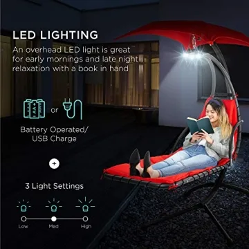 Hanging LED Lounge Chair for Outdoor Relaxation and Style