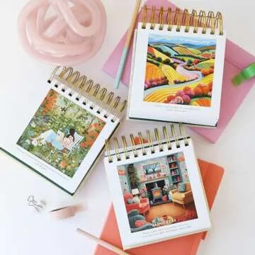 Primrosia Inspiring Perpetual Calendar: Undated Daily Desk Planner for Motivation - Flip Stand Design - Daily Inspirational & Empowering Quotes - Page-a-Day Format.