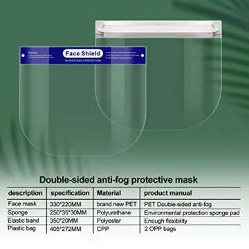 5Pcs Safety Full Face Shield - Comfort & Clarity
