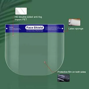 5Pcs Safety Full Face Shield - Comfort & Clarity