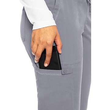 Med Couture Lightweight Jogger Scrub Pants for Women - 5 Pockets, Ultra Soft