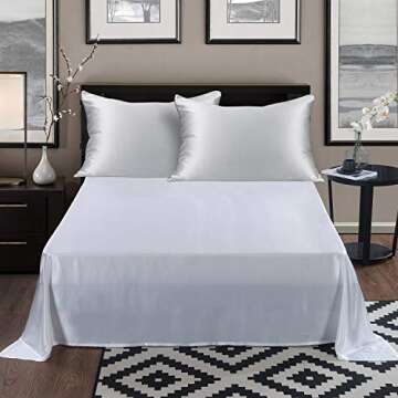 ALASKA BEAR 100% Pure Mulberry Silk Pillowcase for Curly Hair Wife Women Mother Her Grandma Pillow Slip Machine Washable Queen (1 Pack, Silver)