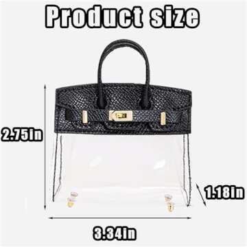 GTZTYZ Mini Creative Handbag Design Car keychain,Women Car Key Bag Mini Handbag,Exquisite Transparent Small Handbag,Headphone Bags with a Keychain (Red)