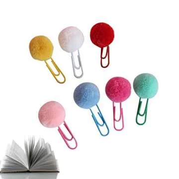 BESPORTBLE 24pcs Metal Paper Clips Mini Cute Pompom Ball Shape Note Clips for Office Supply Accessories Bookmark Party Favors Random Color