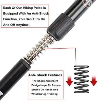 Aihoye Trekking Poles, Collapsible Lightweight Shock-Absorbent Hiking Walking Sticks Adjustable Aluminum Hiking Poles for Women Men Kids, 2 Pack (Black)