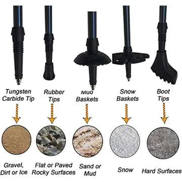 Aihoye Trekking Poles, Collapsible Lightweight Shock-Absorbent Hiking Walking Sticks Adjustable Aluminum Hiking Poles for Women Men Kids, 2 Pack (Black)