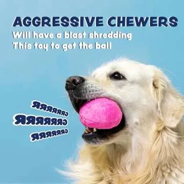 ZENAPOKI Dog Toys for Aggressive Chewers (3in1) - Squeaky and Interactive - for Medium Dogs, Large & Small Breeds - Puppy Teething Chew Toy - Juguetes Perros - Pink
