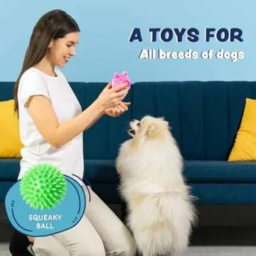 ZENAPOKI Dog Toys for Aggressive Chewers (3in1) - Squeaky and Interactive - for Medium Dogs, Large & Small Breeds - Puppy Teething Chew Toy - Juguetes Perros - Pink