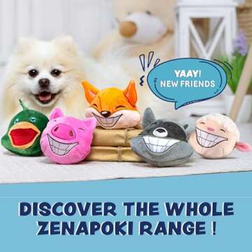 ZENAPOKI Dog Toys for Aggressive Chewers (3in1) - Squeaky and Interactive - for Medium Dogs, Large & Small Breeds - Puppy Teething Chew Toy - Juguetes Perros - Pink