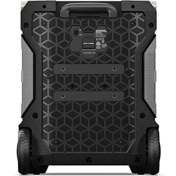 Monster Rockin' Roller 270 Portable Indoor/Outdoor Wireless Speaker, 200 Watts, Up to 100 Hours Playtime, IPX4 Water Resistant, Qi Charger, Connect to Another TWS Speaker (Slate)