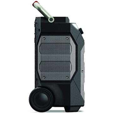 Monster Rockin' Roller 270 Portable Indoor/Outdoor Wireless Speaker, 200 Watts, Up to 100 Hours Playtime, IPX4 Water Resistant, Qi Charger, Connect to Another TWS Speaker (Slate)