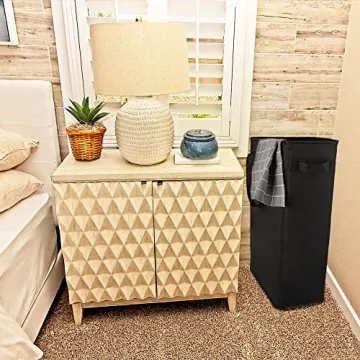 Odonata Slim Laundry Hamper for Small Spaces and Easy Use