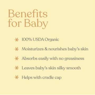 ELLAOLA Organic Moisturizing Baby Massage Oil - Non Greasy Formula Made With Natural Jojoba, Sunflow...