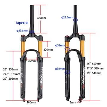 BOLANY 26/27.5/29 inch Adjustable Mountain Bike Suspension Fork with Manual/Remote Lockout