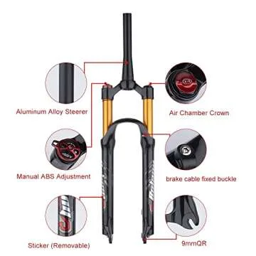 BOLANY Adjustable Air Suspension Fork for Mountain Bikes