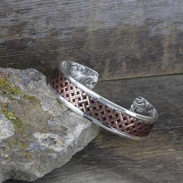 Montana Silversmiths Classic Legacy Weave Crossing Paths Cuff Bracelet - BC3913BRS