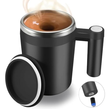 FCSWEET Self Stirring Mug - Rechargeable Auto Mixing Cup for Coffee & Cocoa