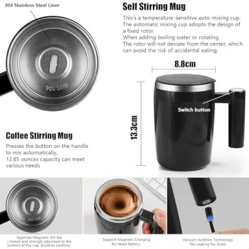 FCSWEET Self Stirring Mug - Rechargeable Automatic Mixer