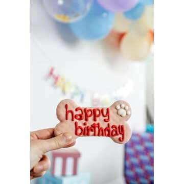 Wufers Dog Birthday Cookie Box - Dog Treat, Dog Cookies, Dog Gifts, Human Grade Ingredients, Cute Ha...