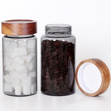 SAIOOL Kitchen Jars 2-Pack with Screw Cap – 580ML Airtight Storage Canisters for Spices, Tea, and ...