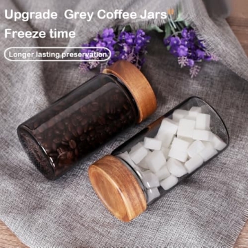 SAIOOL Airtight Kitchen Jars, 580ml Storage Set of 2