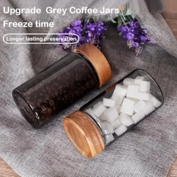 SAIOOL Airtight Kitchen Jars, 580ml Storage Set of 2