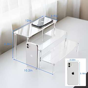 BYCY Clear Acrylic Display Stand Display Shelf, 3 Tier Desserts Holder,3 Tier Cupcake Display Risers...