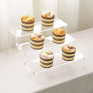 BYCY Clear Acrylic Display Stand - 3 Tier Risers for Organizing