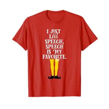 Funny Speech Therapist T-Shirt - Speech Is My Favorite by Peachie Speechie