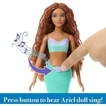 Mattel Disney The Little Mermaid Sing & Dream Ariel Fashion Doll with Signature Tail, Toys Inspired by the Movie