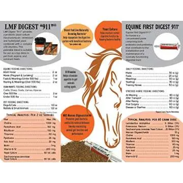 LMF Digest 911" 25 Pound prebiotic and probiotic Supplement for Horses, ruminants and Pets